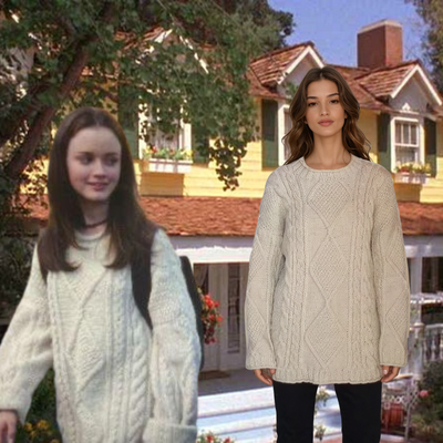 Rory Gilmore Inspired Oversized White Winter/ Fall Sweater Women’s S