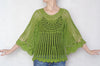 Crochet Bell Sleeve Top GREEN