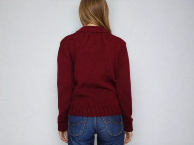 When Harry Met Sally, Meg Ryan's Iconic Chunky knit Burgundy Cable style sweater handmade