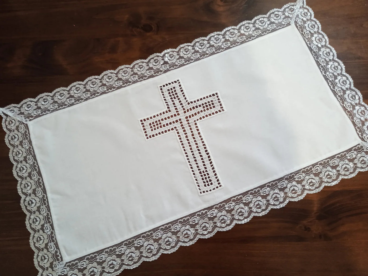 Small altar cloth Christian table runner Personalized Religious lace table cloth Catholic home altar Alter cloth prayer Gift for catholic