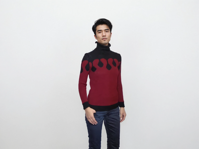 Douma Demon Turtleneck Sweater - Second  moon mens size red black