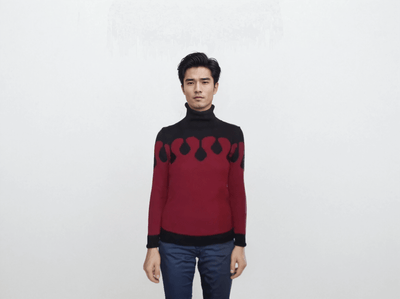 blood red turtleneck WITH BLOOD DROPS pullover mens iconic bands clothing