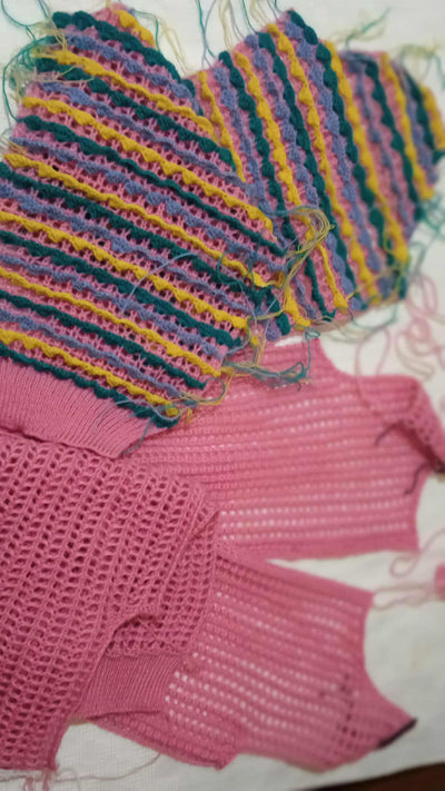 Crochet Striped Cardigan Rainbow - Women’s Knit Sweater