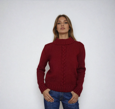 When Harry Met Sally, Meg Ryan's fall Iconic Chunky red Cable style sweater handmade custom
