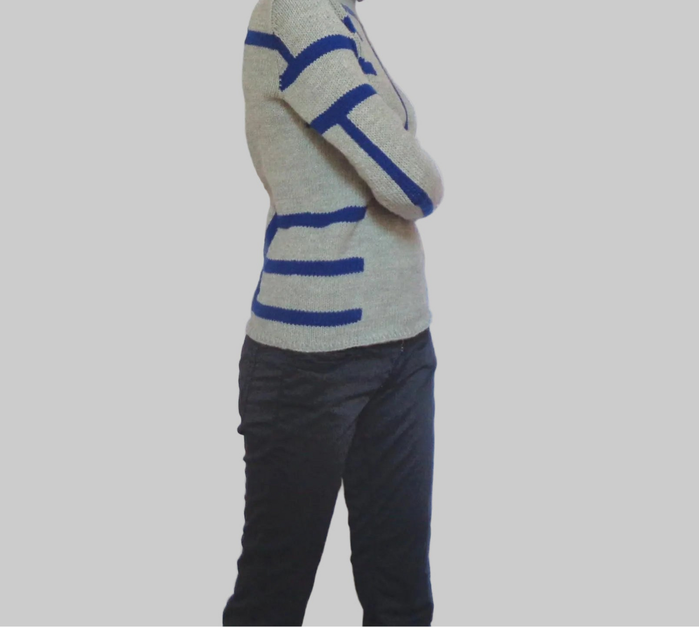 TATOO LINE GRAY SWEATER